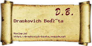 Draskovich Beáta névjegykártya