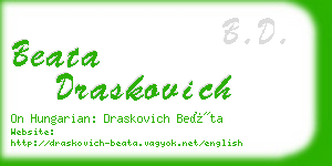 beata draskovich business card